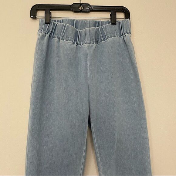 soft Surroundings Metro Pale Denim Leggings Pants Size Petite Small - Picture 4 of 10